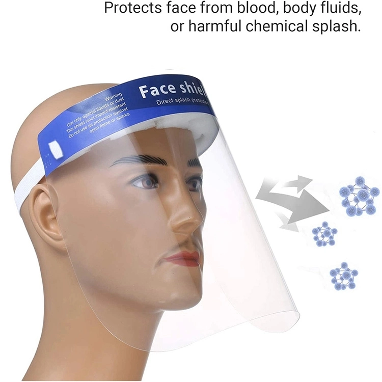 Protective Face Shield Face Shield Anti-Fog Reusable with Adjustable Elastic Band