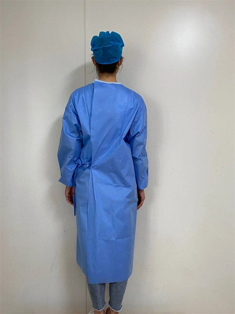 Disposable Level2/Level 3 Ioslation Gowns with Knit Cuff Protective Surgical SMS Isolation Gowns