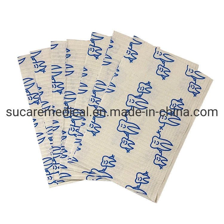 3ply Anti-Leakage Disposable White Dental Bib with Printing