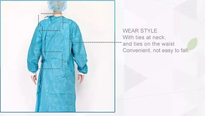 Disposable SMS Gowns Isolation Gowns for Surgical Purpose