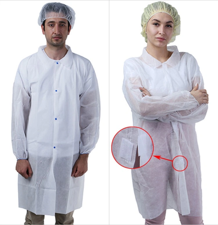 Cheap Dental Hospital Long Sleeve Protective Disposable Non Woven Lab Coat