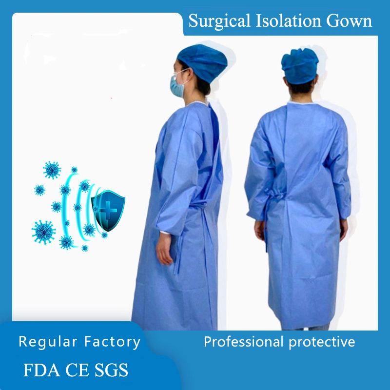 Disposable Level2/Level 3 Ioslation Gowns with Knit Cuff Protective Surgical SMS Isolation Gowns