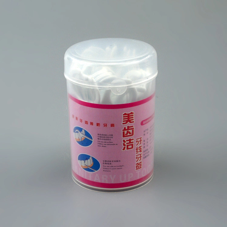 Round Case 50m Dental Disposable Floss with Colors