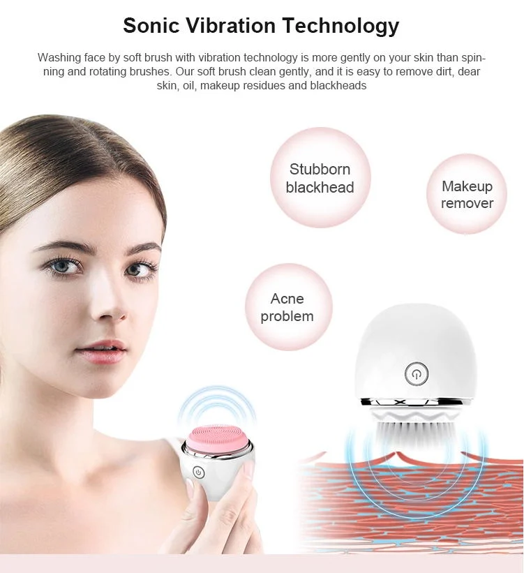 2020 Effective Electric Silicone Face Brush Cleanser Exfoliating Waterproof Brush Silicone Facial Cleansing Brush