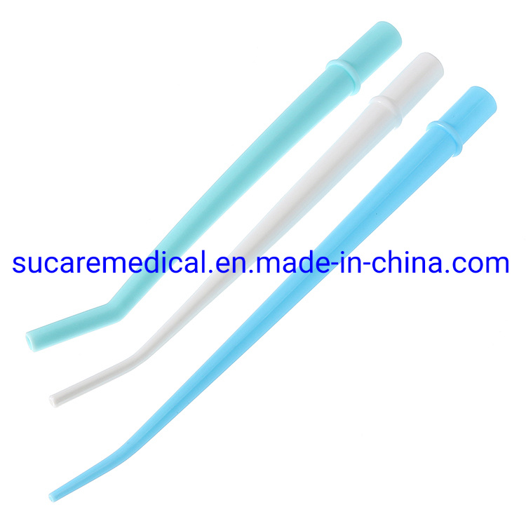 Green/White/Blue Color Dental Disposable Surgical Aspirator Elbow Tips