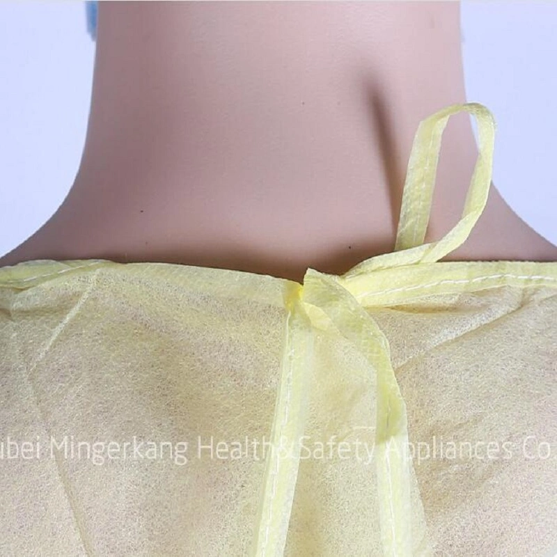 Yellow Isolation Gown PP Isolation Gown Nonwoven Isolation Gown