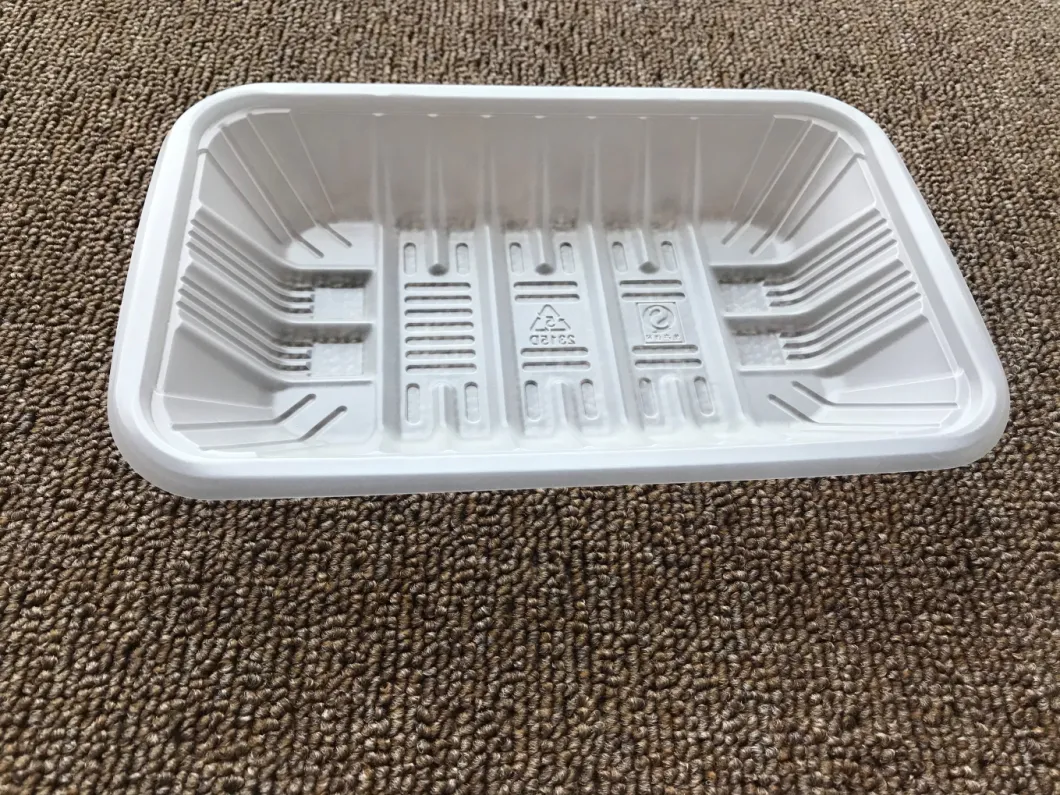 Clear White Plastic Blister Food Packaging Tray Disposable Frozen Food Meal Tray