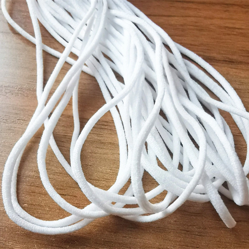 Ready High Quality Stock Elastic Band Ear Loop Elastic Cord 3mm Round Elastic Cord