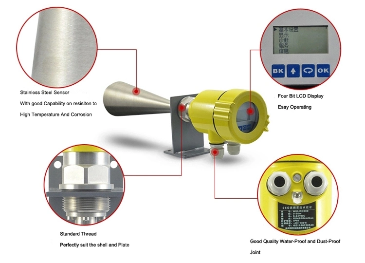 Ce Standard! Radar Level Meter Cable Signal Level Meter Digital Water Tank Level Sensor Liquid Level Transmitter Radar Level Transmitter