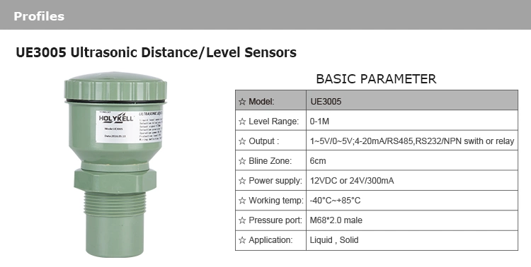 Ue3005 6cm Blind Zone Small Ultrasonic Distance Level Transmitter