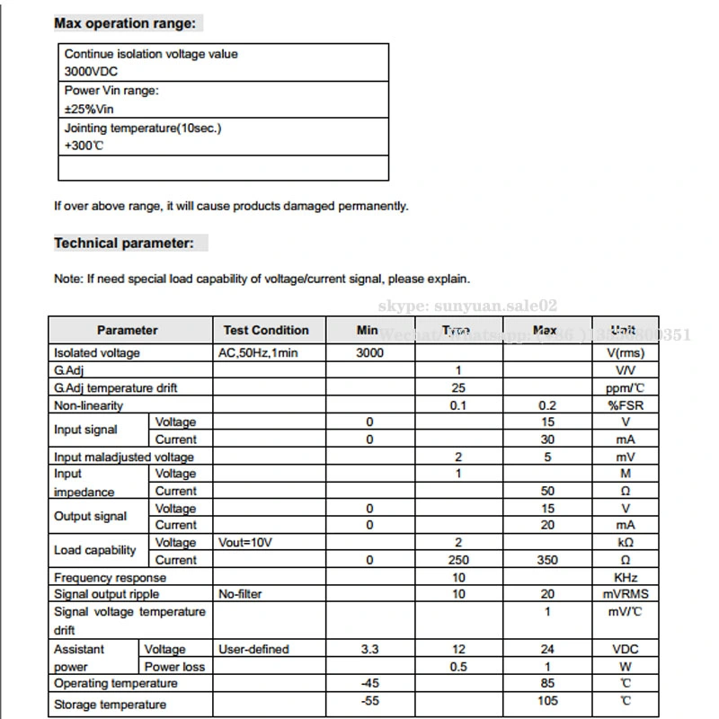 0-10V 0-10mA Signal Input to 0-20mA Dual Output Signal Isolator