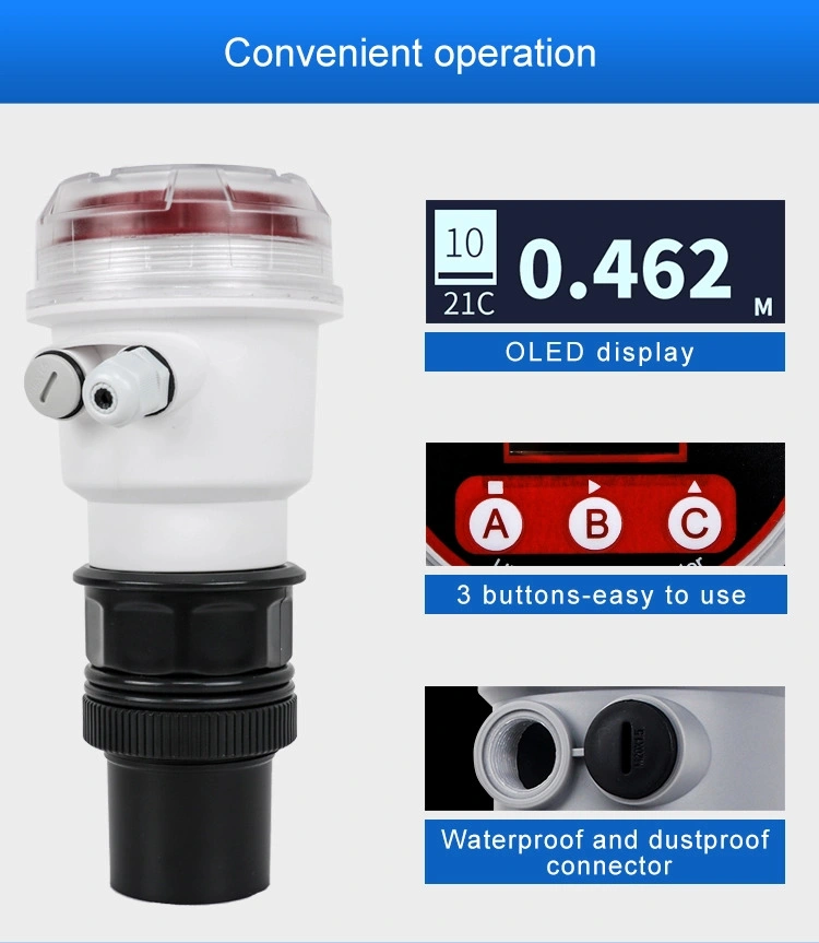 Level Meter Ultrasonic 4-20mA Level Transmitter Liquid Level Sensor