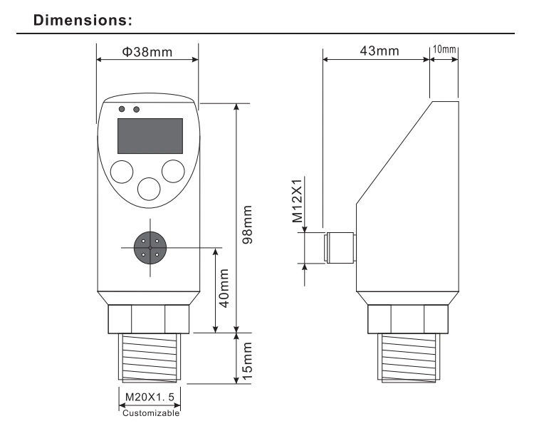 4 20mA Pressure Sensor Transmitter with Switching for Pump