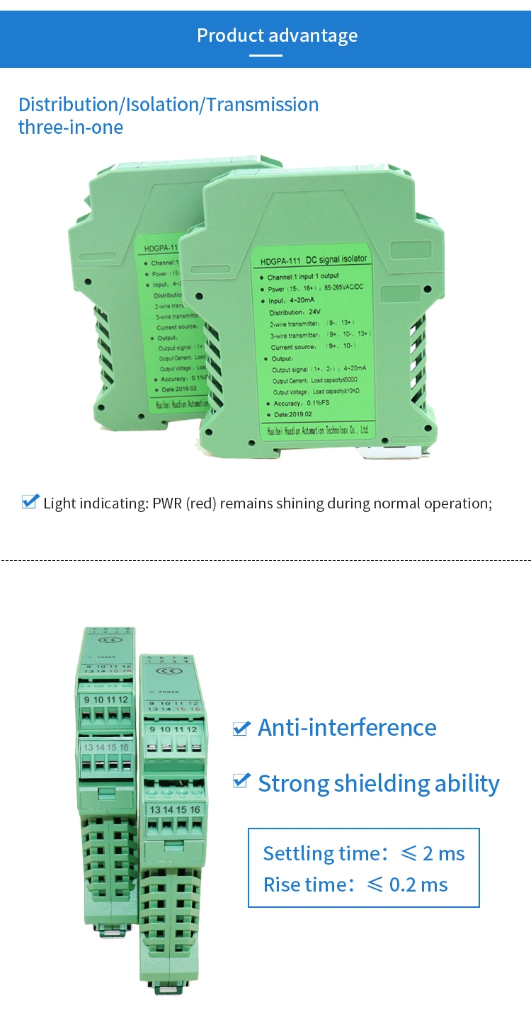 4-20mA DC Transducer with Signal Output Isolating Signal Transmitter Signal Isolator