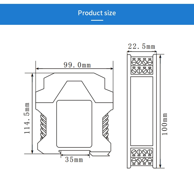 4-20mA DC Transducer with Signal Output Isolating Signal Transmitter Signal Isolator