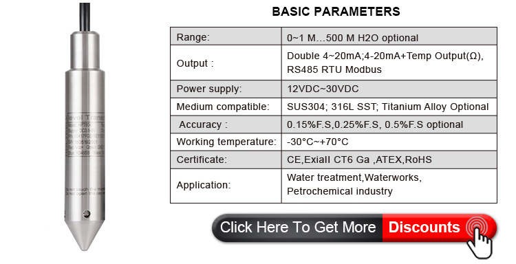 Holykell Hydrostatic Submersible Liquid Level Transmitter