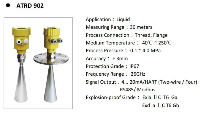 Ultrasonic Grain Silo Radar Level Transmitter for Grain Bin High Accuracy 0.1%