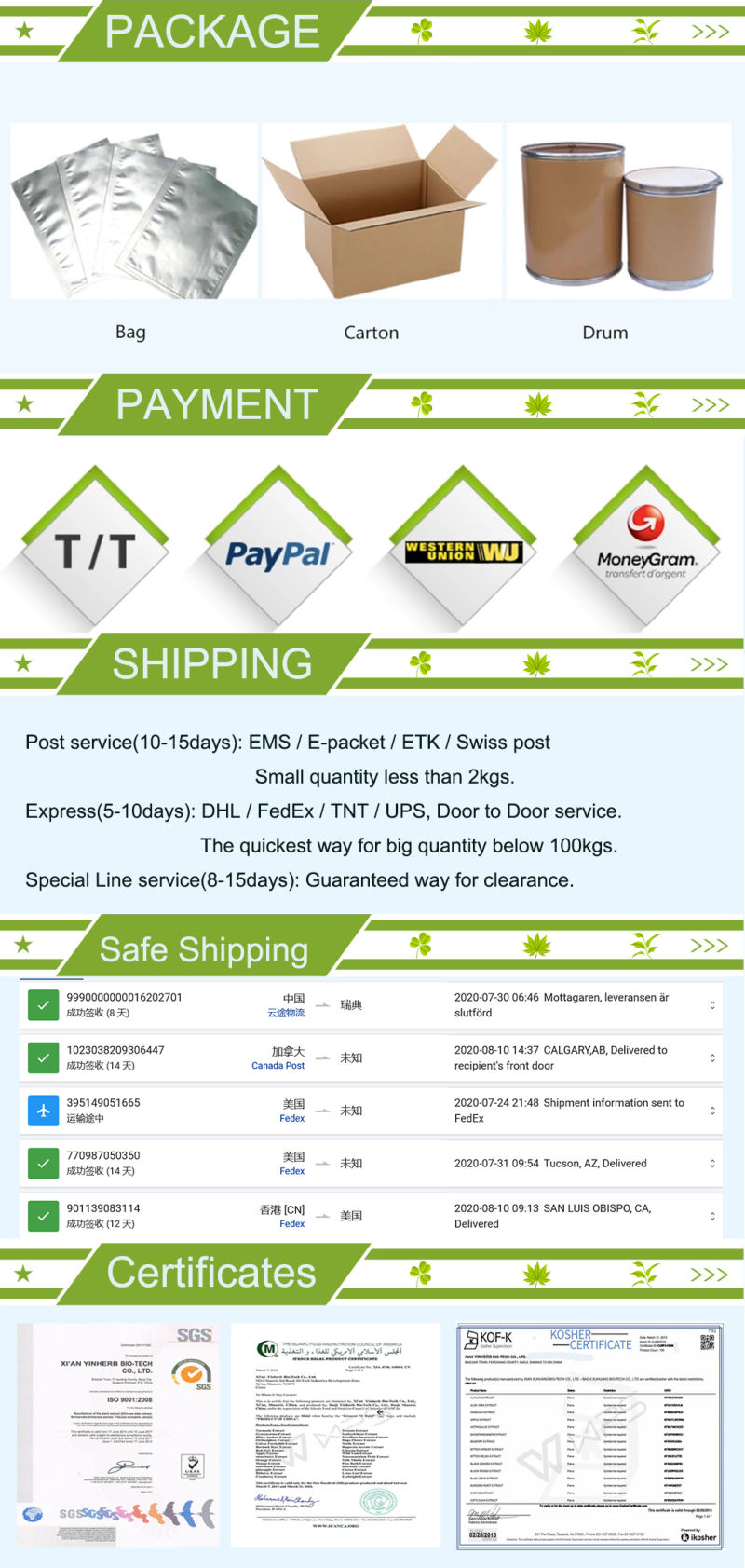 Professional Lab Supply Free Sample 100% Natural Kava Extract Powder