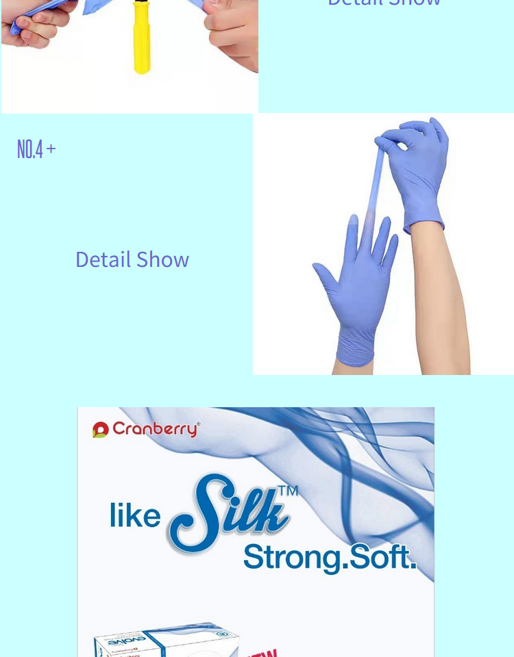 Cranberry Ec Nitrile Powder Free Examination Gloves OTG