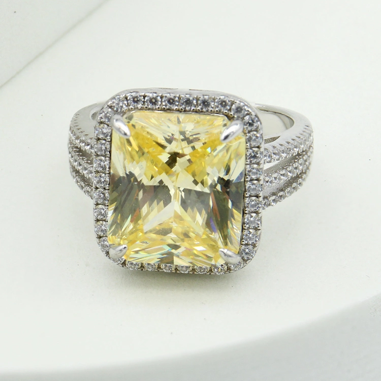 Square Shape Rings Yellow Gold Rings Luxurious Rings for Women