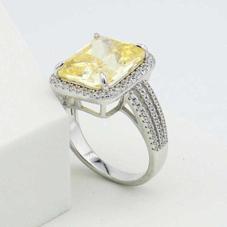 Square Shape Rings Yellow Gold Rings Luxurious Rings for Women