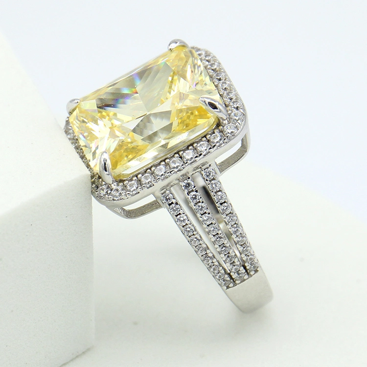 Square Shape Rings Yellow Gold Rings Luxurious Rings for Women