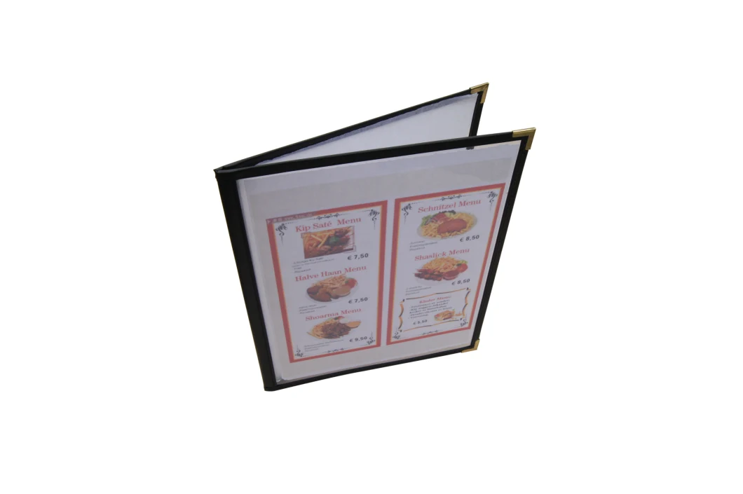 Single Black Menu Cover for 8.5-Inch X 5.5-Inch