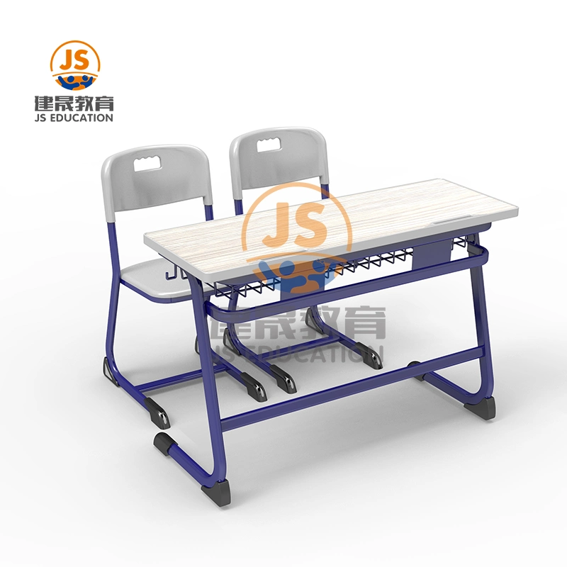 MDF Two Seaters Classroom Furniture School Double Desk with Chairs