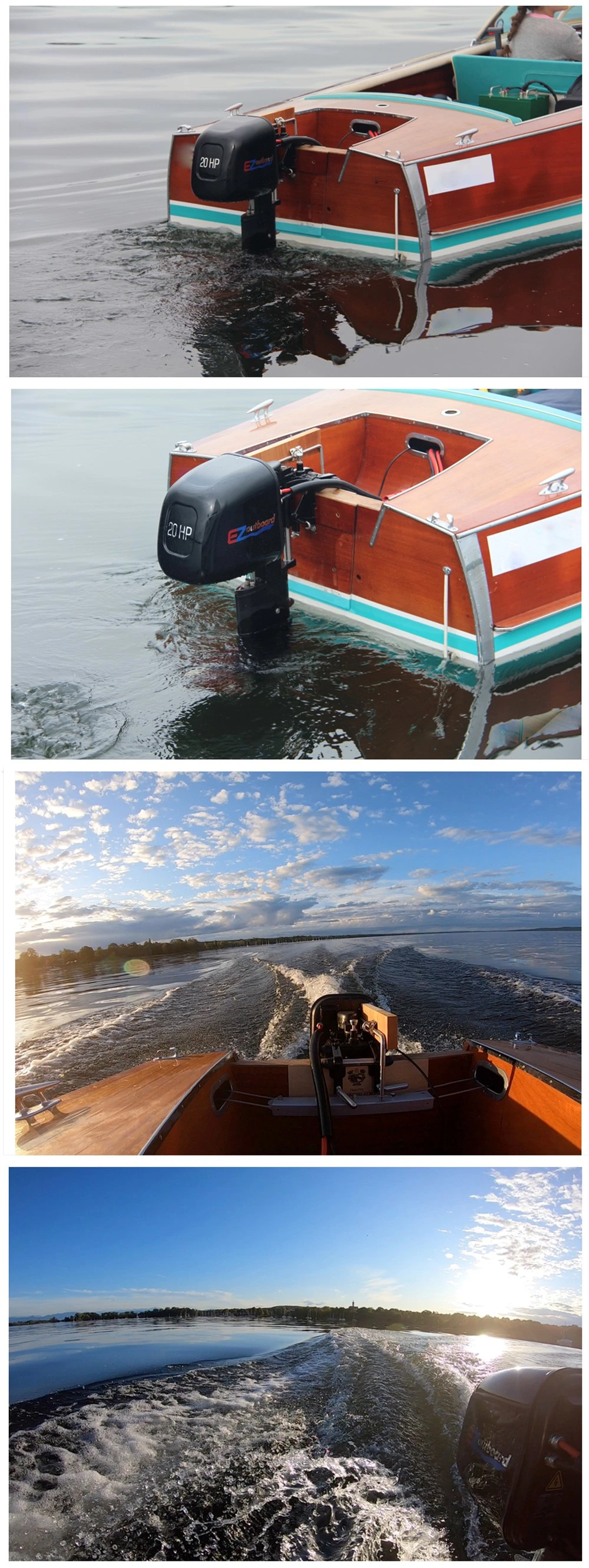 Fast Speed, Powerful EZ Outboard Motor 3-20HP, Electric Propulsion Outboard