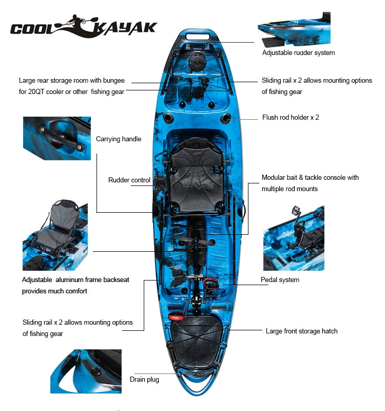 10FT Sit on Top Pedal Drive Kayak