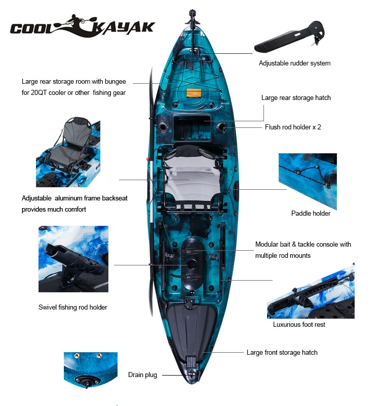 Kuer 10FT Rotomolded Sit on Top Fishing Kayak