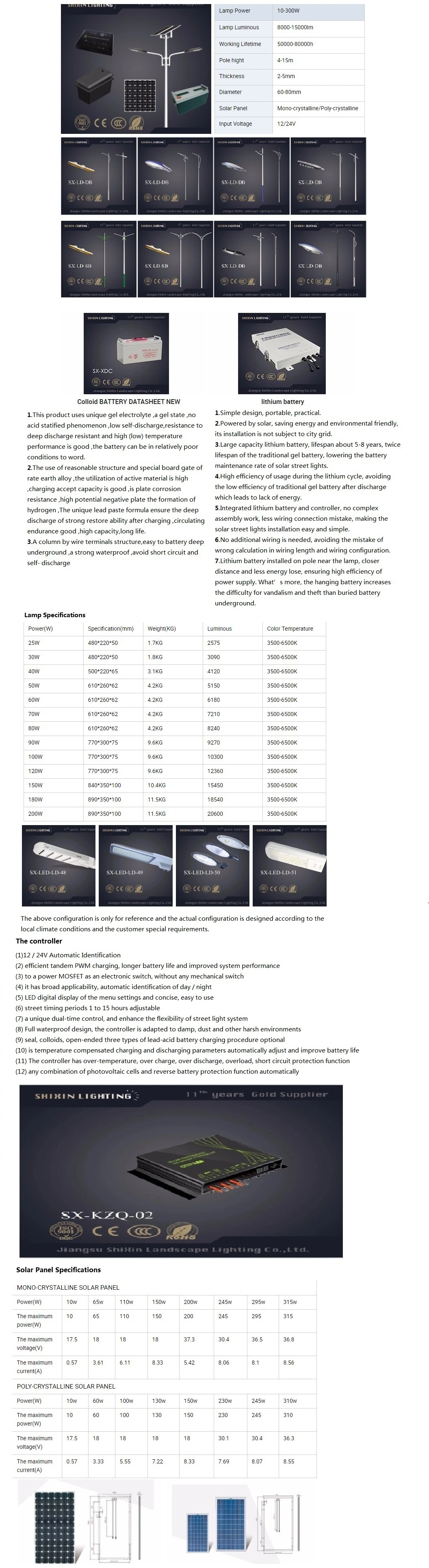 Adjustable High Quality High Power Solar Power LED Grow Street Light