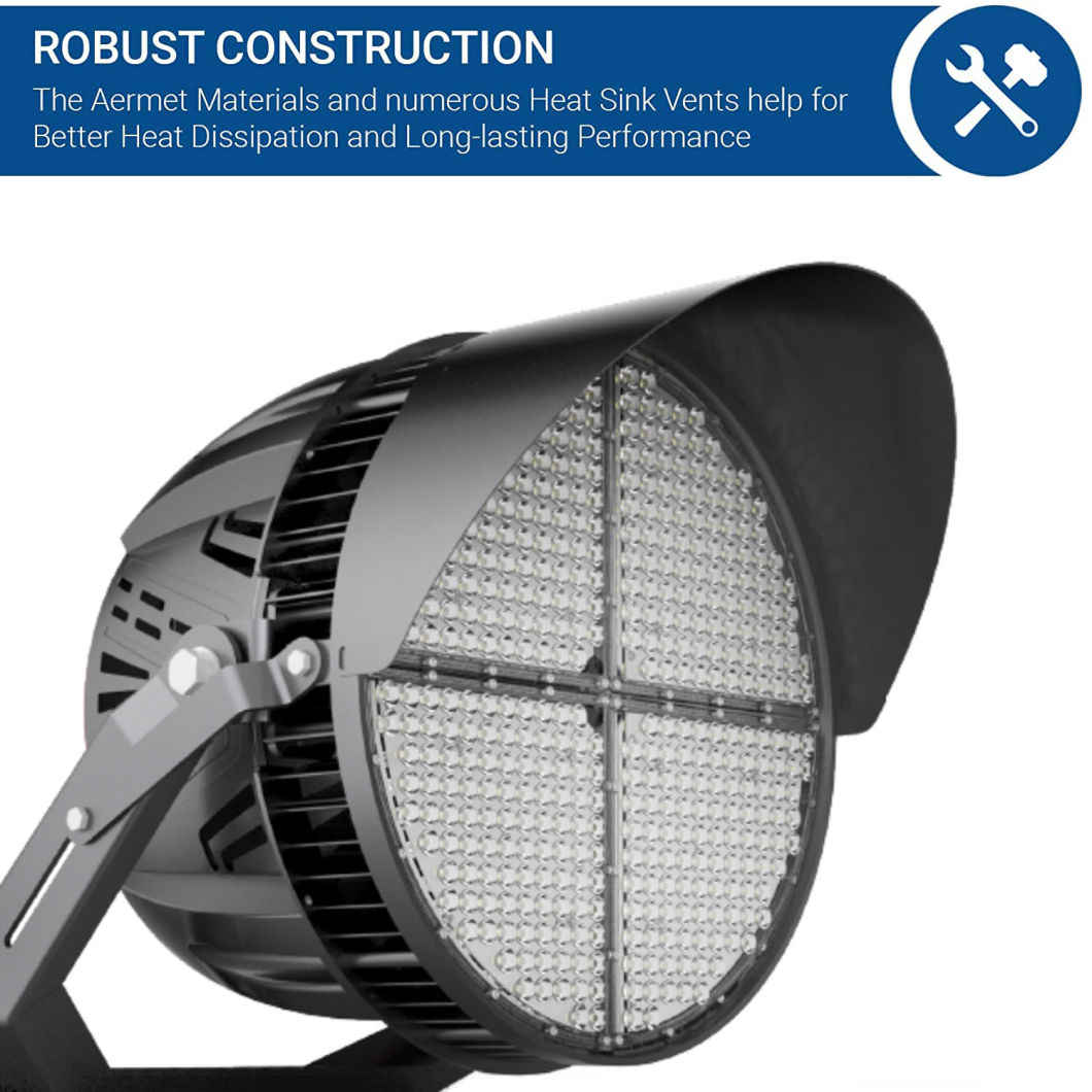 LED Stadium Flood Lights Outdoor 1000W Equivalent Super Bright LED LED Arena Lights 100-277V IP65 Waterproof 5000K Daylight for Sports Fields and Counts