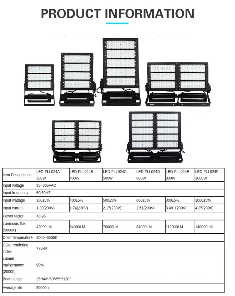 LED Stadium LED High Mast Lighting 400W 800W 1000W Outdoor Stadium Lights Soccer Field Tennis Court Football Field Lamps