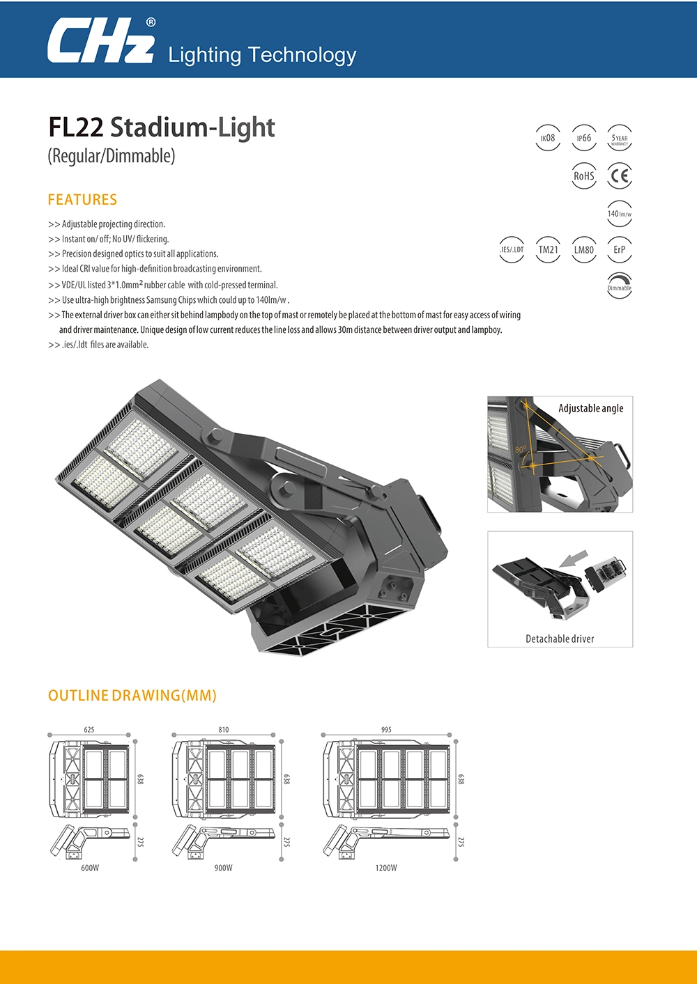 High Quality 1000W 800W LED Stadium Football Field Arena Lights