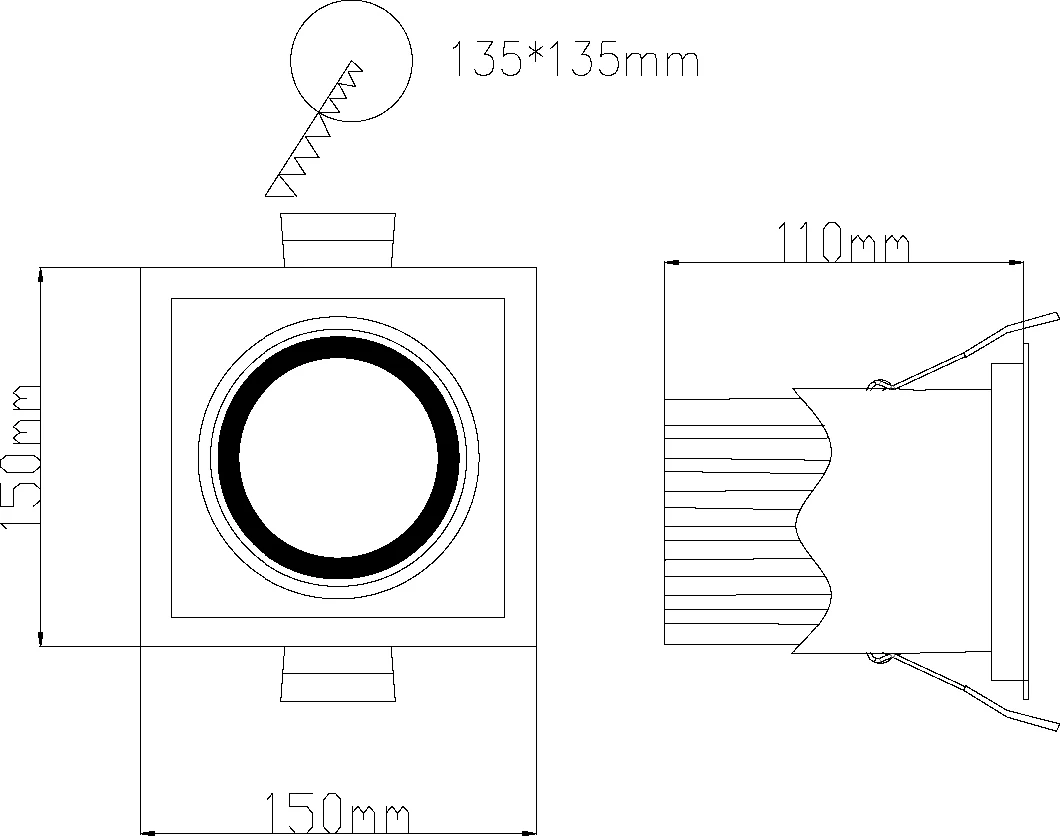 Commercial 100 Lm/W High Lumen Aluminum COB Recessed 30W LED Downlight Square LED Lights