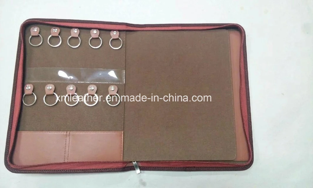 Real Estate Leather Folio Handbook Organizer Portfolio with Key Holder