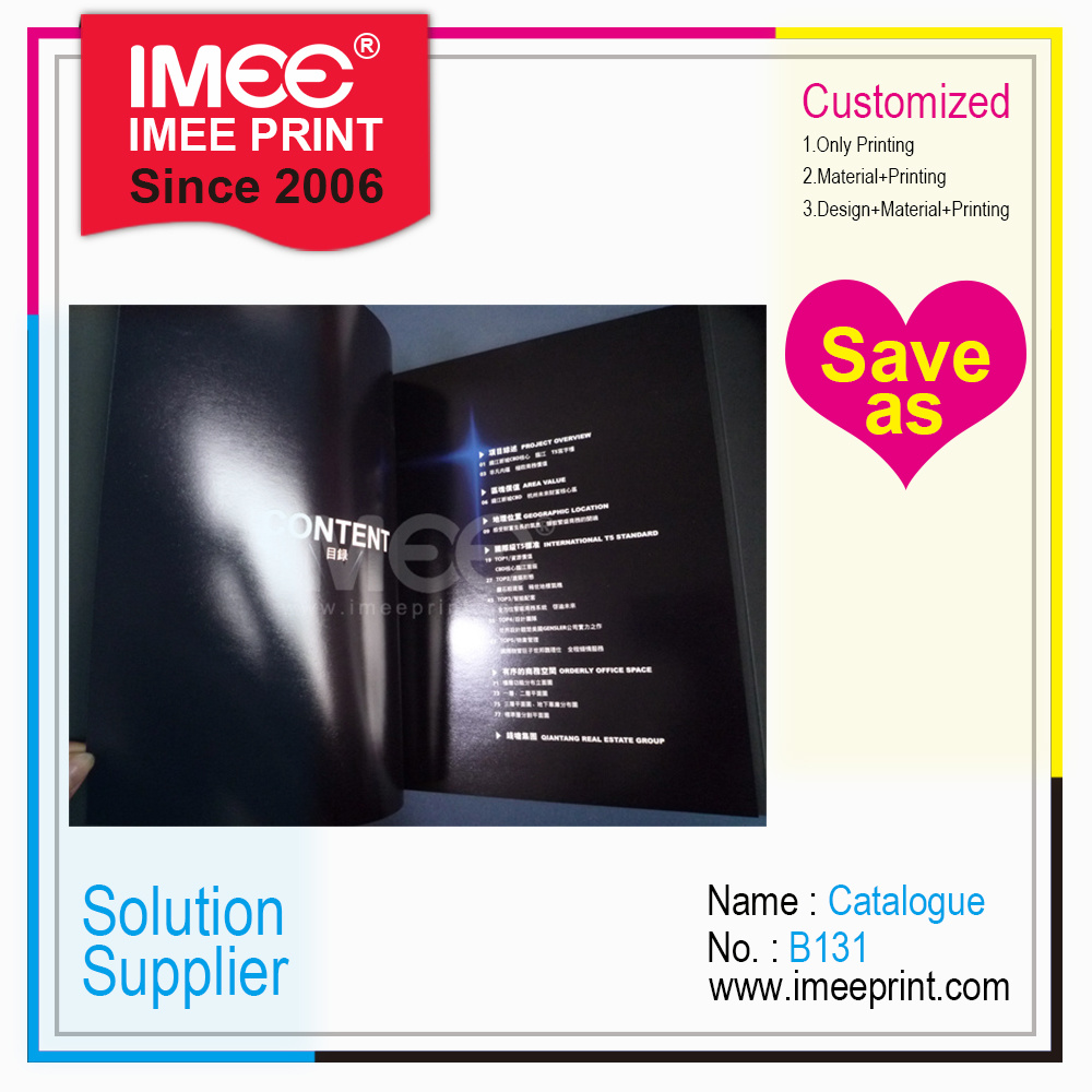 Imee Print Custom Design Printed High Range High-End Catalog Catalogue B131