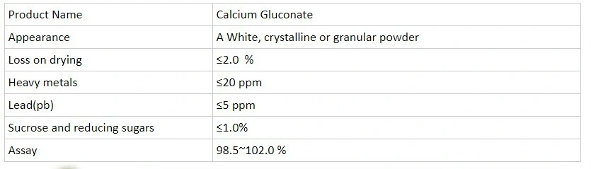 Calcium Gluconate Used for Food Additive 299-28-5, 25kg/Bag