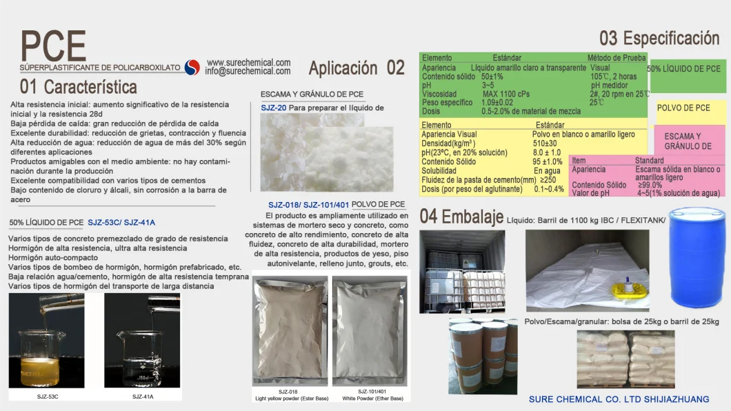 Polycarboxylate Based Superplasticizer PCE Slump Retention Type for Concrete