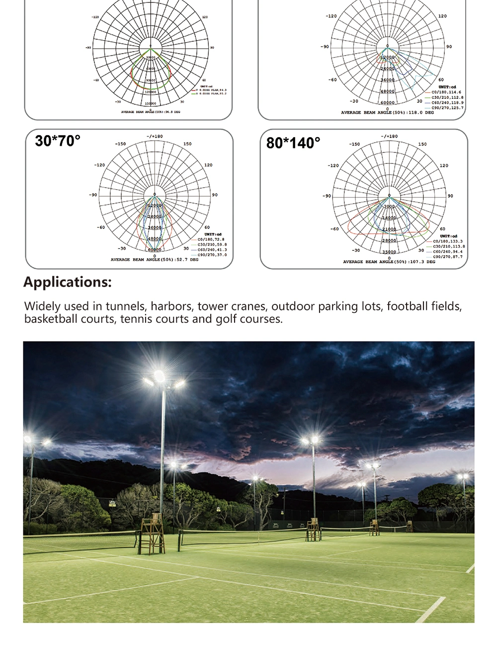 High Power Flood Light Outdoor Football Stadium Lighting High Lumen Long Range Rotating