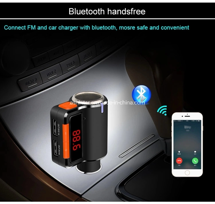 Bluetooth Hands-Free Car Kit FM Hands-Free Double USB 3.1A Car Charger