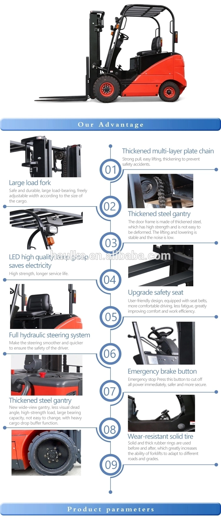 1.5 Tons Chargeable Electric Pallet Forklift Truck