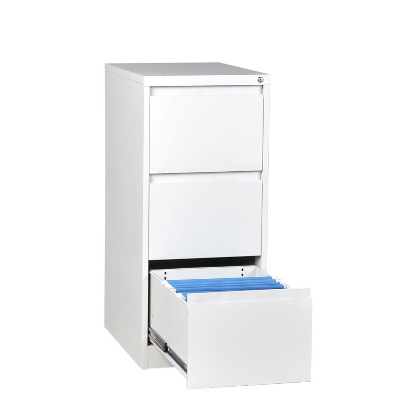 Space Saving Furniture 3 Drawer Metal Safe Bedside Desk Use Steel File Storage Cabinet with Key Lock
