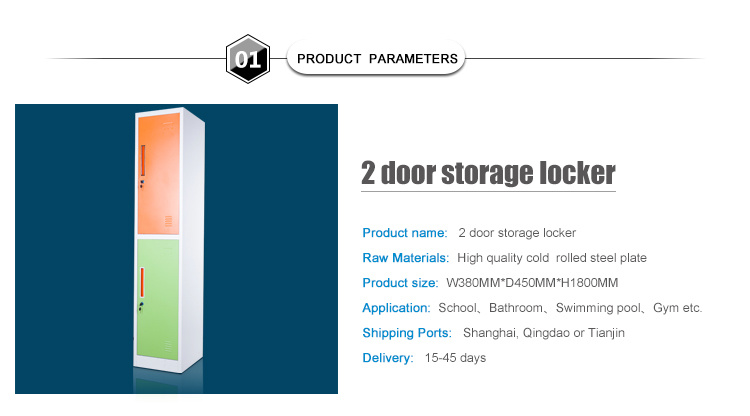 Factory Direct Sale Staff 2 Doors Steel Cabinet Clothes Locker