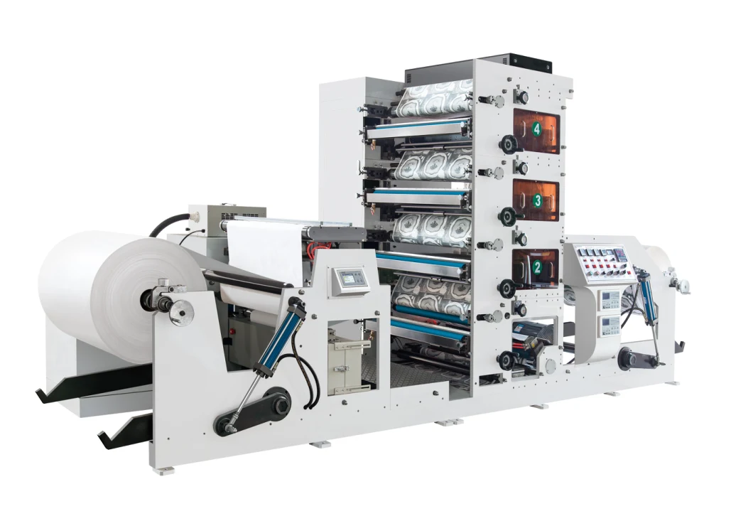 High Speed UV PVC Ci 1 2 3 4 6 8 Color Paper Bag Cup Flexo Printing Machine Narrow Web Fabric Label Flexo Printing Machine for Aluminum Foil