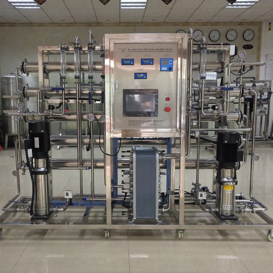 Double Stage RO System 1000lph Softener for Cosmetic/Semiconductor/Dialysis