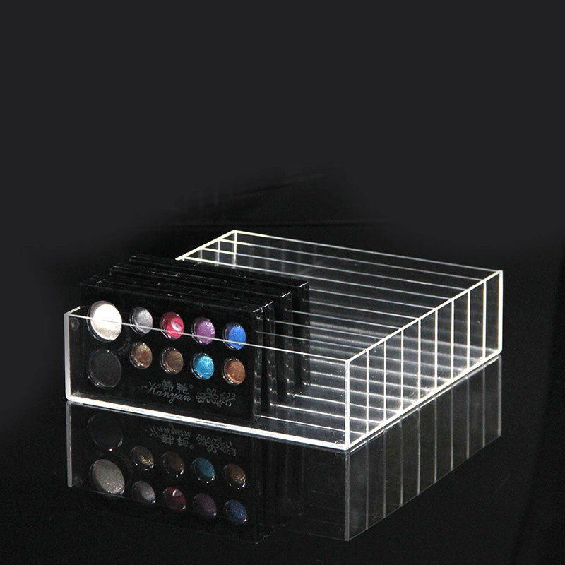 Clear Lucite Plastic Acrylic Makeup Pallet Organizer Holder 9 Slots for Blushes Eyeshadow Makeup Vanity