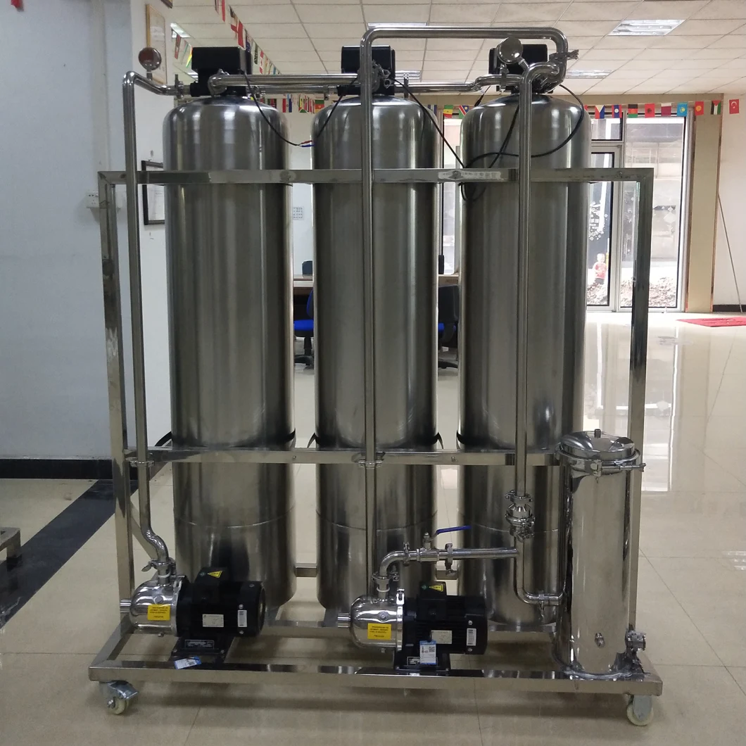 Double Stage RO System 1000lph Softener for Cosmetic/Semiconductor/Dialysis