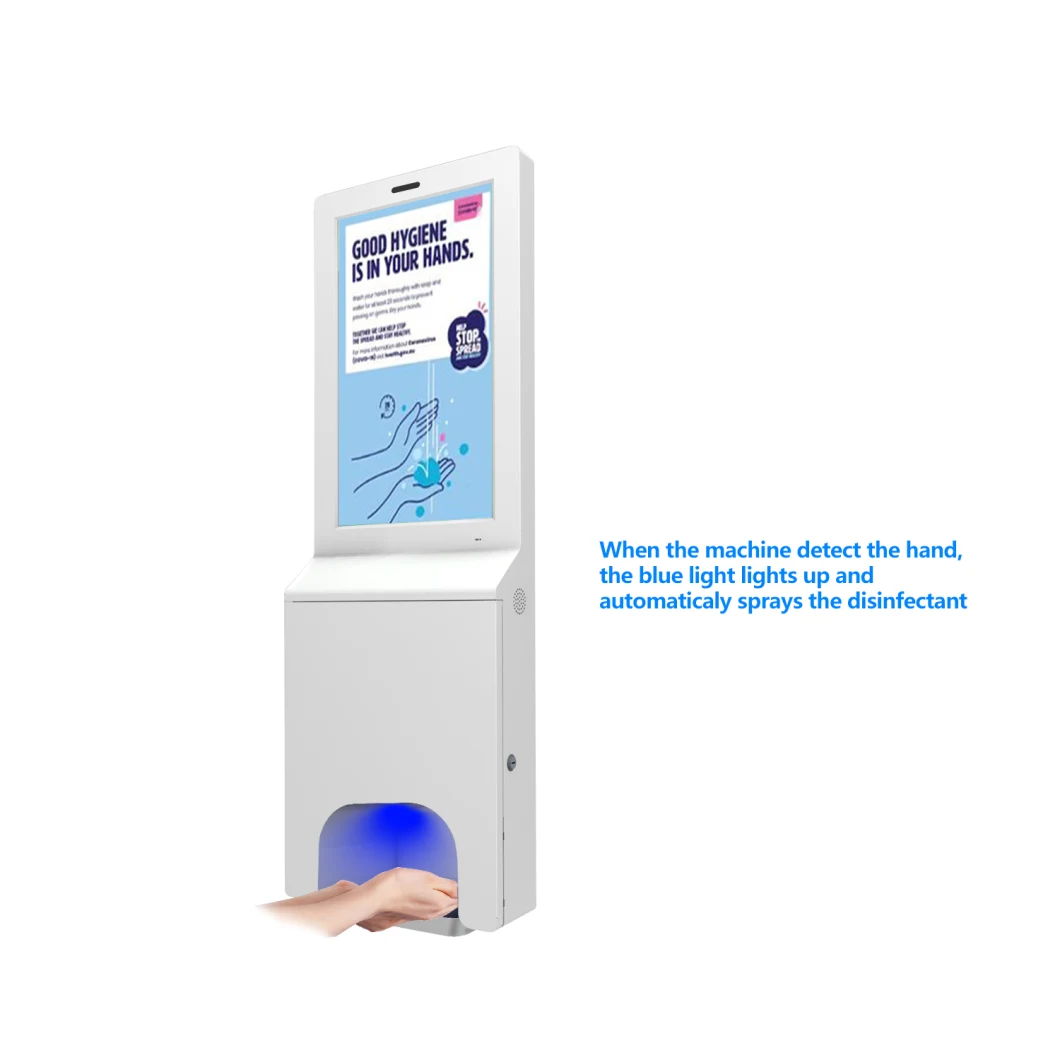 21.5 Inch Wall Mounted/Floor Stand Digital Signage Monitor Auto Hand Sanitizers Dispenser Advertising LCD Display